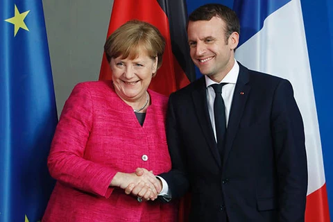 Thủ tướng Merkel và Tổng thống Pháp Emmanuel Macron. (Nguồn: AFP)