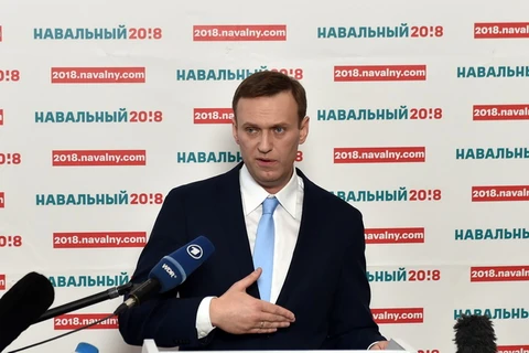 Thủ lĩnh phe đối lập Nga Alexei Navalny phát biểu tại Moskva ngày 24/12/2017. (Nguồn: AFP/TTXVN)
