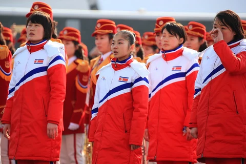 Các vận động viên Triều Tiên tại Olympic PyeongChang, Hàn Quốc ngày 8/2. (Nguồn: Yonhap/TTXVN)