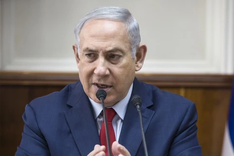 Thủ tướng Israel Benjamin Netanyahu trong cuộc họp nội các ở Jerusalem. (Nguồn: AFP/TTXVN)