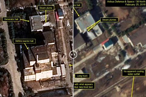Hình ảnh vệ tinh tại Trung tâm Nghiên cứu Khoa học Hạt nhân Yongbyon. (Nguồn: 38north.org)