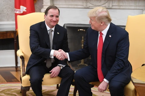 Tổng thống Mỹ Donald Trump tiếp Thủ tướng Thụy Điển Stefan Löfven. (Nguồn: thelocal.se)