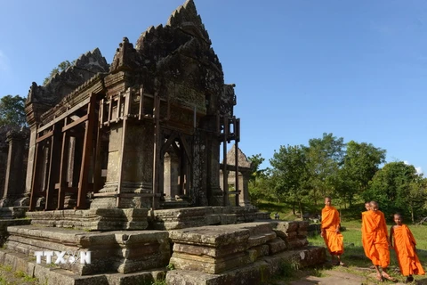 Đền Preah Vihear gần biên giới Campuchia-Thái Lan. (Nguồn: AFP/TTXVN)