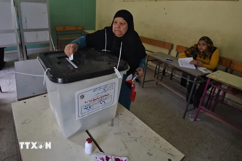 Cử tri Ai Cập bỏ phiếu tại điểm bầu cử tổng thống ở Cairo, ngày 26/3. (nguồn: AFP/TTXVN)
