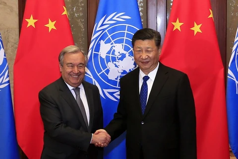 Tổng Thư ký Liên hợp quốc Antonio Guterres và Chủ tịch Trung Quốc Tập Cận Bình. (Nguồn: news.un.org)