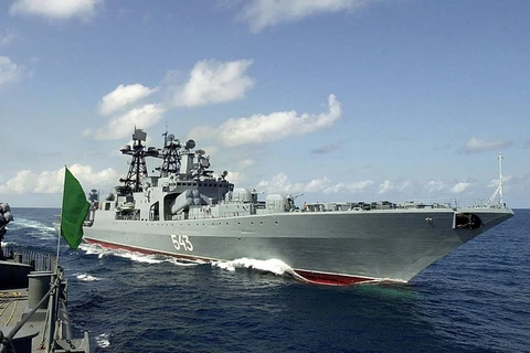 Tàu khu trục Marshal Shaposhnikov của Nga. (Nguồn: AFP/TTXVN)