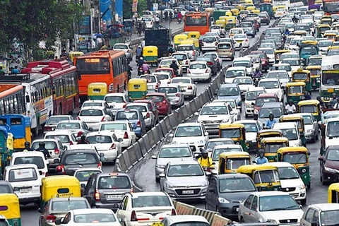 Cảnh tắc đường ở New Delhi. (Nguồn: hindustantimes.com)