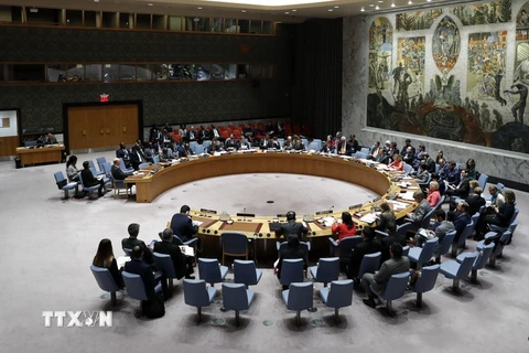 Toàn cảnh một phiên họp của Hội đồng Bảo an Liên hợp quốc ở New York (Mỹ). (Nguồn: THX/TTXVN)