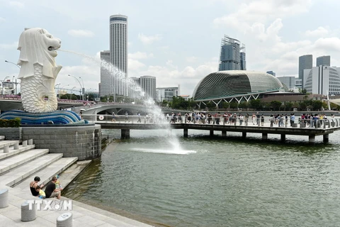 Công viên Merlion ở thủ đô Singapore. (Nguồn :AFP/TTXVN)