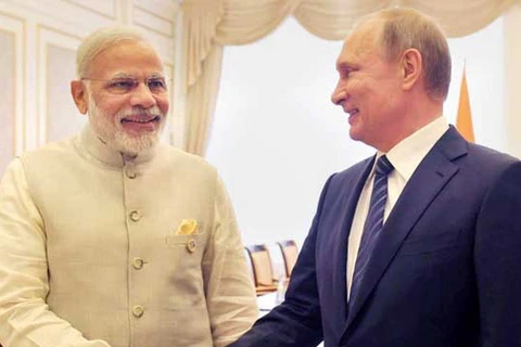 Thủ tướng Ấn Độ Narendra Modi và Tổng thống Nga Vladimir Putin. (Nguồn: ndtv.com)