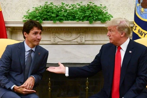 Tổng thống Mỹ Donald Trump và Thủ tướng Canada Justin Trudeau. (Nguồn: cbc.ca)
