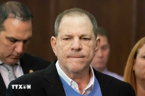 Nhà sản xuất điện ảnh Harvey Weinstein tại tòa hình sự Manhattan ở New York ngày 25/5. (Nguồn: AFP/TTXVN)