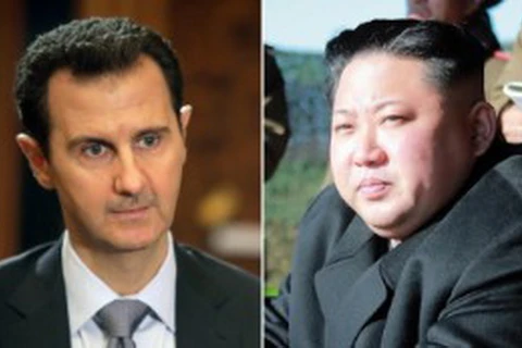 Nhà lãnh đạo Triều Tiên Kim Jong-un (phải) và Tổng thống Syria Bashar al-Assad. (Nguồn: edition.cnn.com)