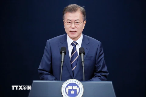 Tổng thống Moon Jae-in. (Nguồn: THX/TTXVN)