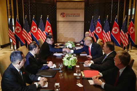 Mỹ-Triều Tiên bắt đầu cuộc họp mở rộng. (Nguồn: straitstimes)