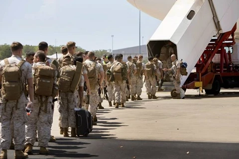 Một hoạt động chuyển quân của lực lượng lính thủy đánh bộ Mỹ. (Nguồn: Defence Media)