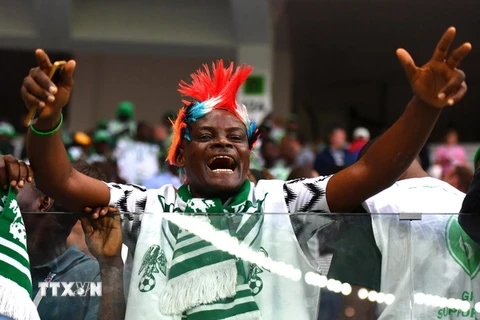 Niềm vui của cổ động viên Nigeria trước chiến thắng của đội nhà trước Iceland. (Ảnh minh họa. Nguồn: THX/TTXVN)