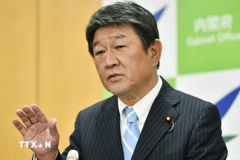 Bộ trưởng Kinh tế và Chính sách tài chính Nhật Bản Toshimitsu Motegi. (Nguồn: Kyodo/TTXVN)