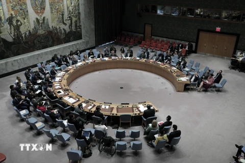 Toàn cảnh một phiên họp của Hội đồng Bảo an Liên hợp quốc ở New York (Mỹ). (Nguồn: THX/TTXVN)