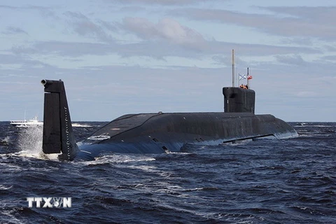 Tàu ngầm hạt nhân Yury Dolgoruky của Nga. (Nguồn: Reuters/TTXVN)