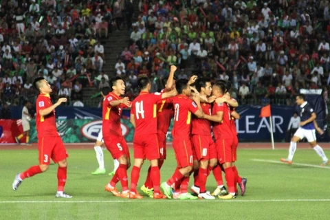 Đội tuyển bóng đá Việt Nam. (Ảnh: Chanh Đa/TTXVN)