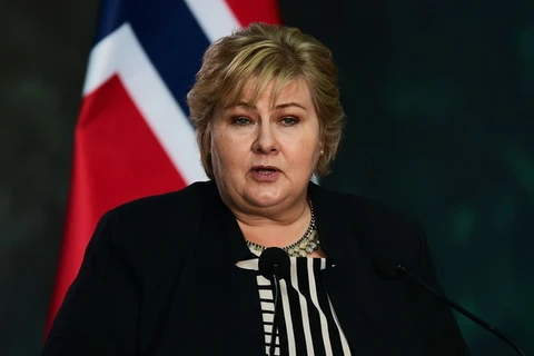 Thủ tướng Na Uy Erna Solberg. (Nguồn: AFP/TTXVN)