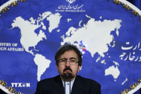 Người phát ngôn Bộ Ngoại giao Iran Bahram Qasemi tại một cuộc họp báo ở Tehran. (Ảnh: AFP/TTXVN)