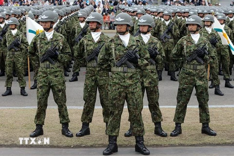Binh sỹ GSDF tại căn cứ quân sự Asaka, Tokyo, Nhật Bản. (Nguồn: AFP/TTXVN)
