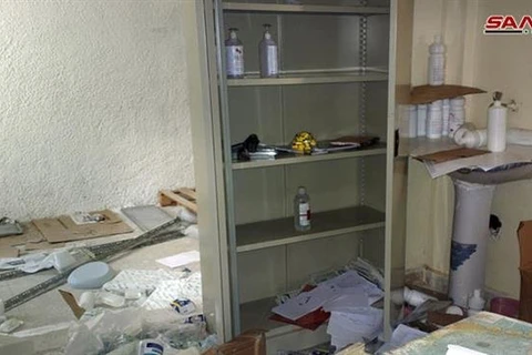 Một góc của bệnh viện dã chiến do quân đội Syria phát hiện. (Nguồn: SANA)