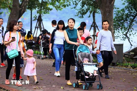 Không gian phố đi bộ khu vực hồ Gươm (Hà Nội). (Nguồn: TTXVN)