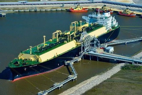 Chiếc tàu chở chuyến hàng LNG xuất khẩu của Mỹ. (Nguồn: Bloomberg)
