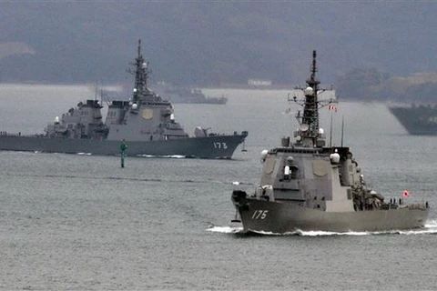 Tàu Aegis của Lực lượng phòng vệ Nhật Bản. (Ảnh: AFP/TTXVN)