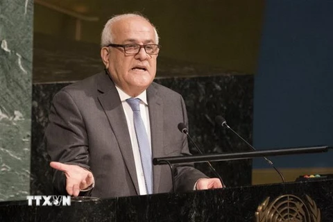 Đại sứ Palestine tại Liên hợp quốc Riyad Mansour. (Ảnh: AFP/TTXVN)