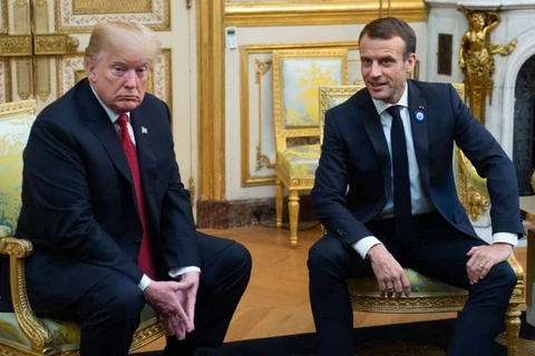 Tổng thống Mỹ Donald Trump và Tổng thống Pháp Emmanuel Macron. (Nguồn: AFP)
