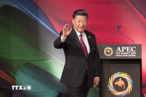 Chủ tịch Trung Quốc Tập Cận Bình tại Hội nghị thượng đỉnh doanh nghiệp APEC ở Port Moresby, Papua New Guinea ngày 17/11/2018. (Ảnh: THX/TTXVN)