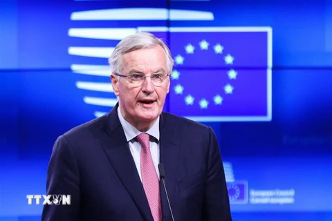 Trưởng đoàn đàm phán Brexit của EU Michel Barnier trong cuộc họp báo tại Brussels, Bỉ ngày 15/11/2018. (Ảnh: THX/TTXVN)