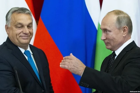 Thủ tướng Hungary Viktor Orban (trái) và Tổng thống Nga Vladimir Putin tại Điện Kremlin ở Moskva. (Nguồn: AP)