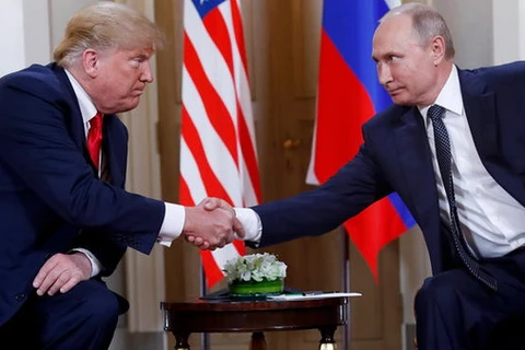 Tổng thống Mỹ Donald Trump và người đồng cấp Nga Vladimir Putin. (Nguồn: AP)