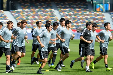 Các cầu thủ Nhật Bản tập luyện. (Nguồn: AFC)
