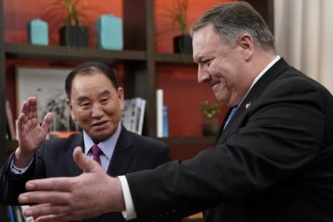 Ngoại trưởng Pompeo và Phó Chủ tịch Ban chấp hành Trung ương Đảng Lao động Triều Tiên Kim Yong-chol. (Nguồn: Reuters)