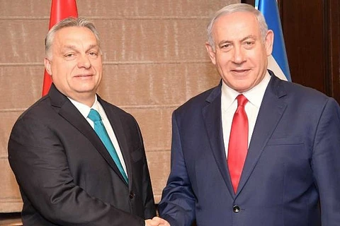 Thủ tướng Hungary Viktor Orban và Thủ tướng Israel Benjamin Netanyahu. (Nguồn: timesofisrael.com)