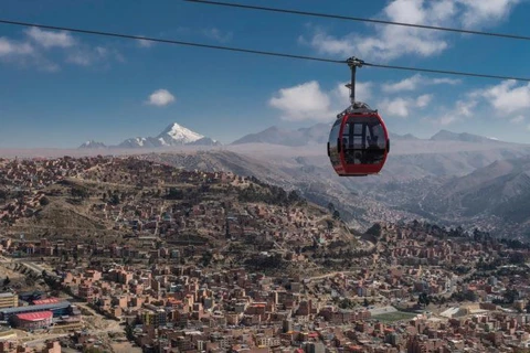 Quang cảnh La Paz nhìn từ cáp treo. (Nguồn: Getty)