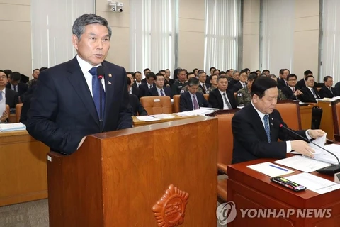 Bộ trưởng Quốc phòng Hàn Quốc Jeong Kyeong-doo phát biểu. (Nguồn: Yonhap)