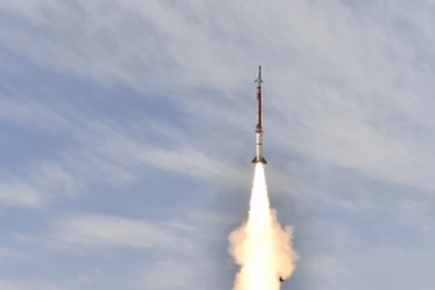 Thử nghiệm hệ thống đánh chặn tên lửa David's Sling ngày 19/3. (Nguồn: timesofisrael.com)