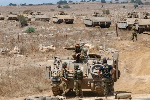 Binh sỹ Israel tham gia huấn luyện trên vùng đất chiếm đóng của Cao nguyên Golan tháng 8/2018. (Ảnh: THX/TTXVN)