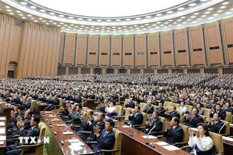Toàn cảnh một phiên họp Quốc hội Triều Tiên tại Bình Nhưỡng. (Nguồn: Kfa Usa/TTXVN)