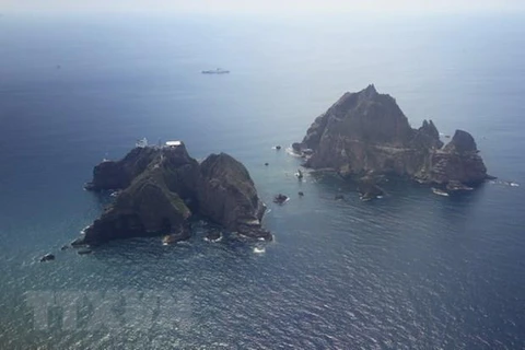 Quần đảo tranh chấp Dokdo ở vùng biển phía Đông Hàn Quốc, mà Nhật Bản cũng tuyên bố chủ quyền và gọi là Takeshima. (Nguồn: AFP/TTXVN)