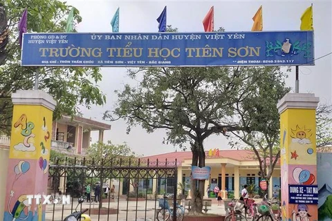 Trường Tiểu học Tiên Sơn, thôn Thần Chúc, xã Tiên Sơn, Việt Yên, Bắc Giang. (Ảnh: Đồng Thúy/TTXVN)
