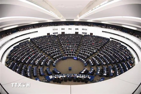 Toàn cảnh phiên họp Nghị viện châu Âu ở Strasbourg, Pháp. (Ảnh: AFP/TTXVN)