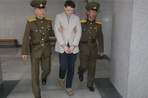 Otto Warmbier tại Triều Tiên năm 2015. (Nguồn: Xinhua)